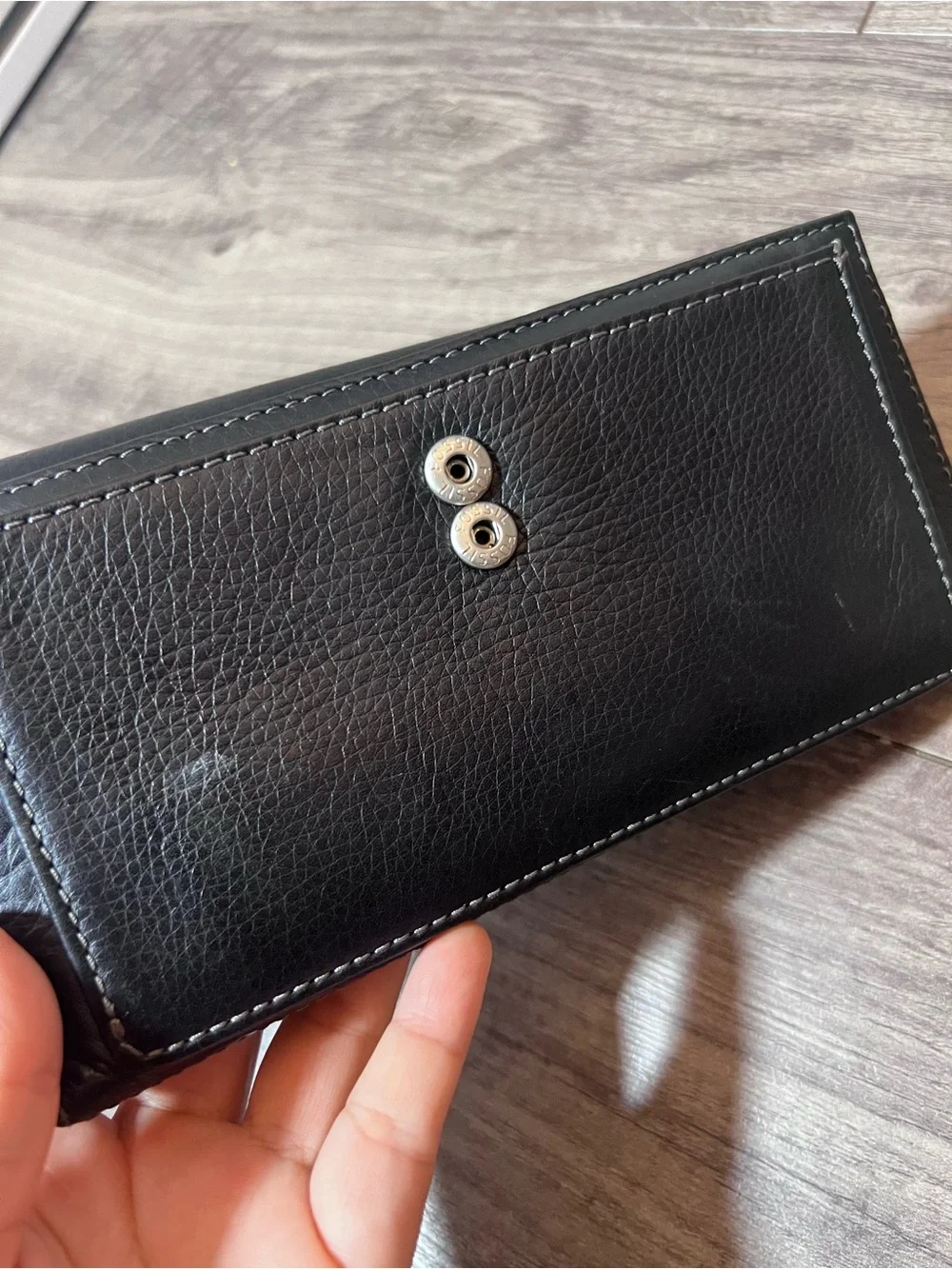 Fossil Black Leather Snap Wallet